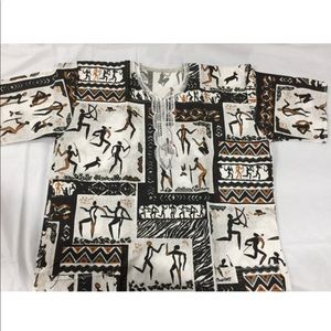 African safari shirt opened to different offers